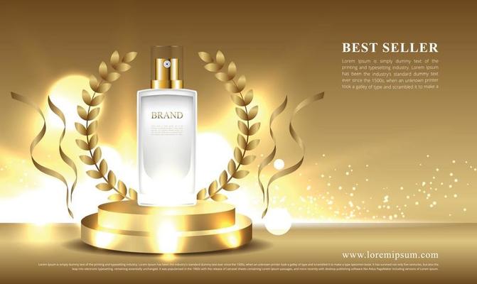 Winning and Best Selling Cosmetic Display Stand with Golden Background