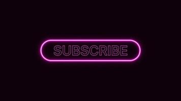 Social media subscribe neon button for website and UI material. vector illustration