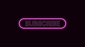 Social media subscribe neon button for website and UI material. vector illustration