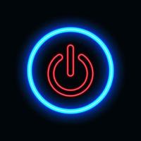 Power on neon icon for website and UI material. vector illustration
