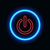 Power on neon icon for website and UI material. vector illustration