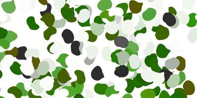 Light green vector texture with memphis shapes.