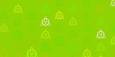 Light Green vector template with esoteric signs.