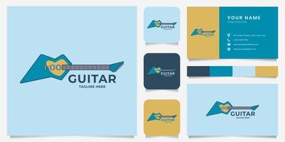 Colorful Electric Guitar Logo with Business Card Template vector