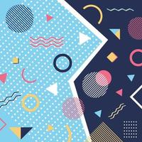 Abstract trendy pattern background geometric elements memphis style vector