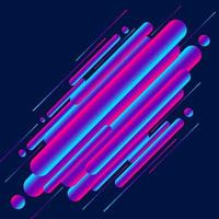 Abstract modern style 3d vibrant color rounded diagonal lines shapes on blue background. vector