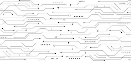 Abstract pattern black line circuit board on white background technology concept vector