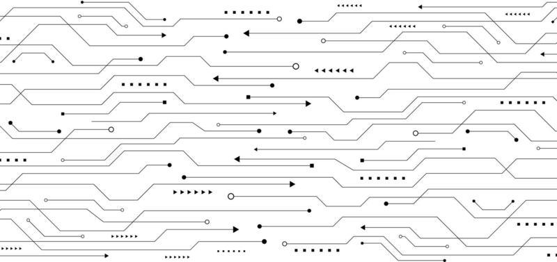 Abstract pattern black line circuit board on white background technology concept