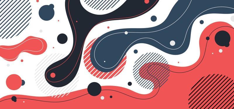 Abstract background liquid organic forms dynamic waves and circles, lines on white background.