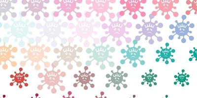 Light Green, Red vector backdrop with virus symbols.