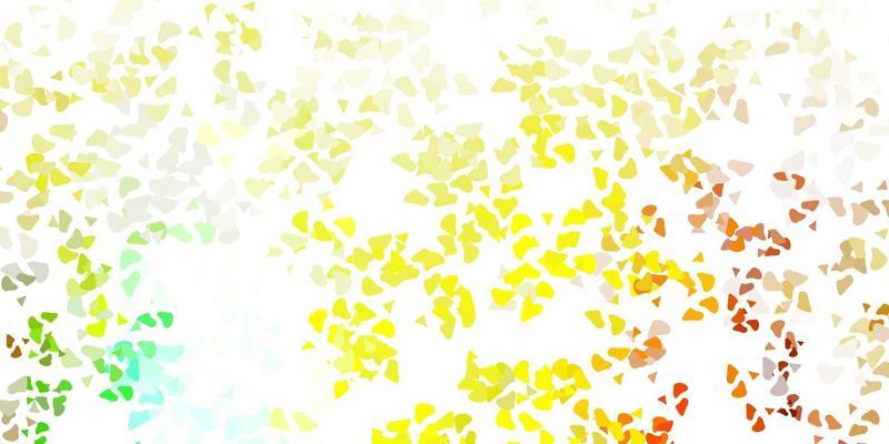 Light green, yellow vector texture with memphis shapes.