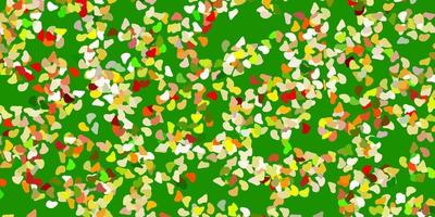 Light green, yellow vector pattern with abstract shapes.