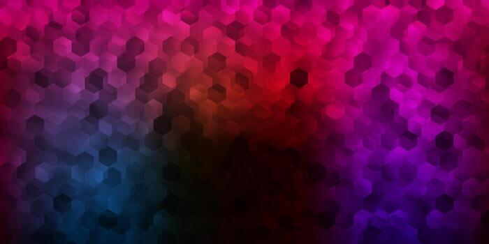 Dark multicolor vector template in a hexagonal style.