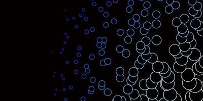 Dark BLUE vector background with circles.