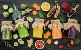 Fresh veggie and fruit juices photo