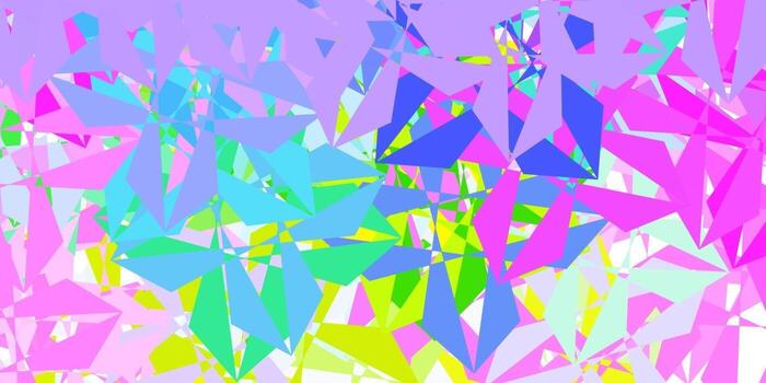 patrón poligonal de vector multicolor claro.