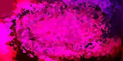 Dark pink vector abstract triangle backdrop.