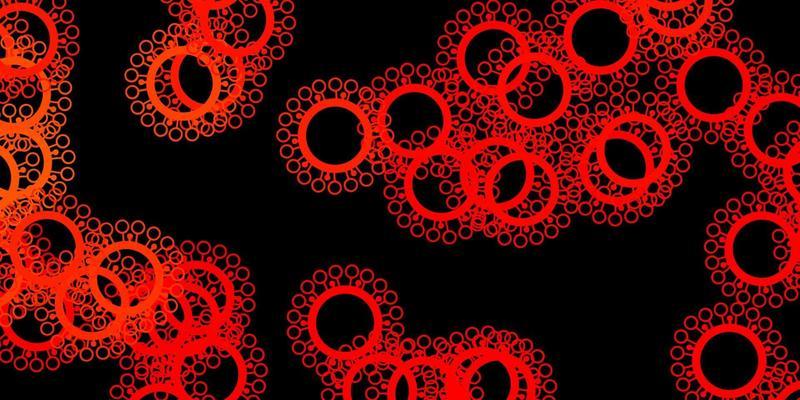 Dark orange vector texture with disease symbols.
