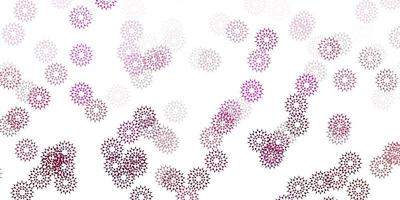 Light pink vector doodle background with flowers.