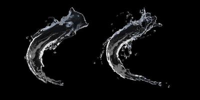 Water splashing on black background photo