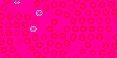 Light Pink, Red vector backdrop with mystery symbols.