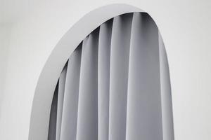 Soft curtain in modern white room photo