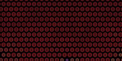 Dark Red vector backdrop with mystery symbols.