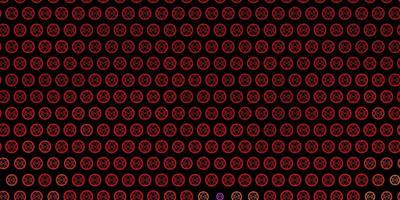 Dark Red vector backdrop with mystery symbols.