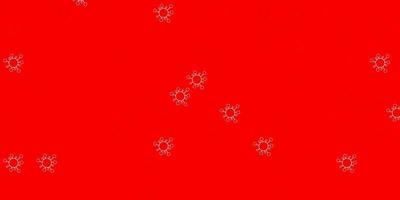 Dark red vector background with covid-19 symbols.