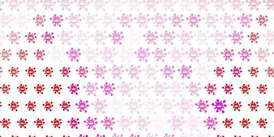Light Red vector backdrop with virus symbols.