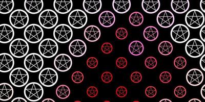 Dark Red vector pattern with magic elements.