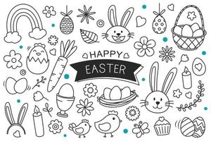 Easter eggs hand drawn on white background vector