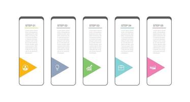 5 data infographics tab index thin line template design vector