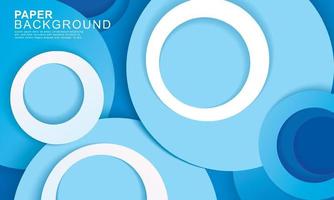 Paper layer circle blue abstract background vector