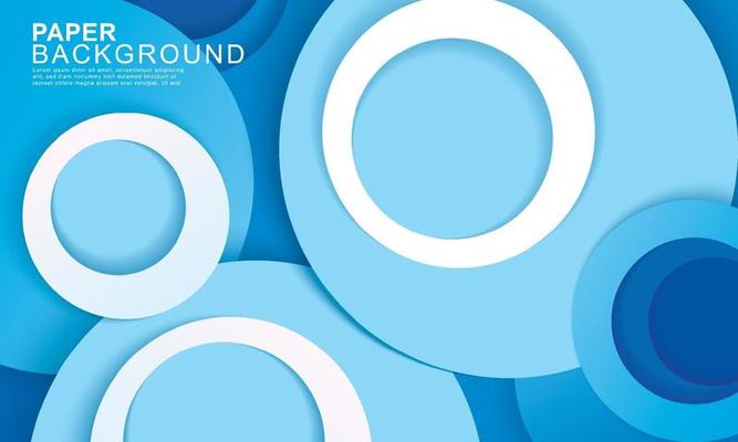 Paper layer circle blue abstract background