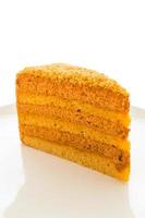 Thai tea cake on white plate photo