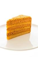 Thai tea cake on white plate photo