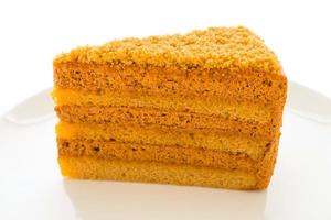 Thai tea cake on white plate photo