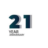 Year Anniversary Vector Template Design Illustration Blue Elegant White Background