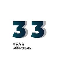 año aniversario vector plantilla diseño ilustración azul elegante fondo blanco