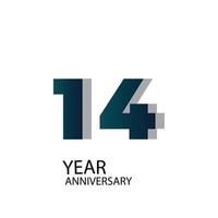 Year Anniversary Vector Template Design Illustration Blue Elegant White Background