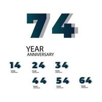 Year Anniversary Vector Template Design Illustration Blue Elegant White Background