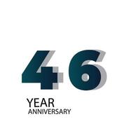 Year Anniversary Vector Template Design Illustration Blue Elegant White Background