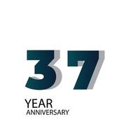 Year Anniversary Vector Template Design Illustration Blue Elegant White Background