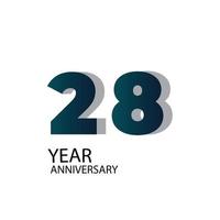 Year Anniversary Vector Template Design Illustration Blue Elegant White Background