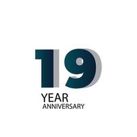 Year Anniversary Vector Template Design Illustration Blue Elegant White Background