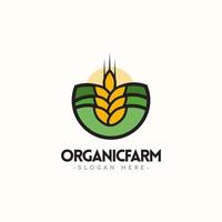 Organic Farm Logo Vector Template Design Illustration