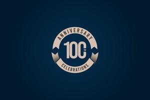 Ilustración de diseño de plantilla de vector de logotipo de celebración de aniversario de 100 años