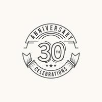 30 Years Anniversary Celebration Logo Vector Template Design Illustration