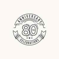 80 Years Anniversary Celebration Logo Vector Template Design Illustration